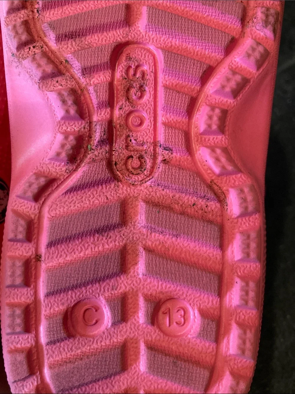 Girls Crocs pink lined sandals size 13
